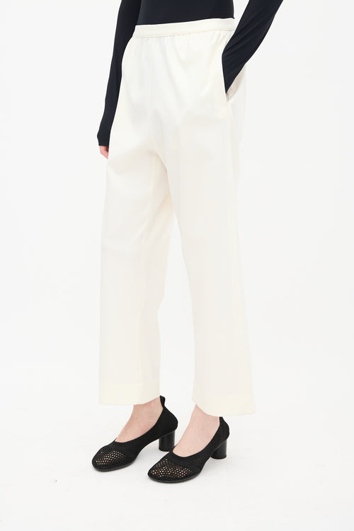 MM6 Maison Margiela Cream Straight Leg Trouser