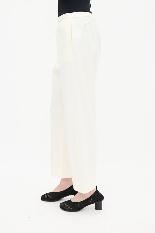 MM6 Maison Margiela Cream Straight Leg Trouser