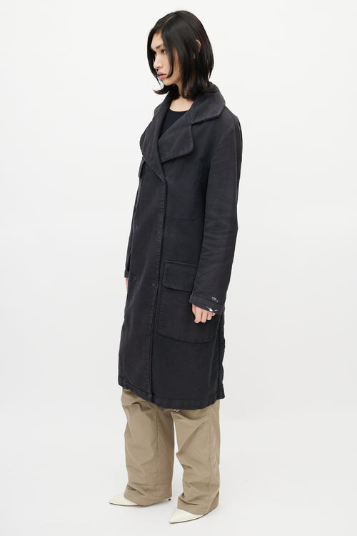 MM6 Maison Margiela Dark Grey Canvas Trench Coat