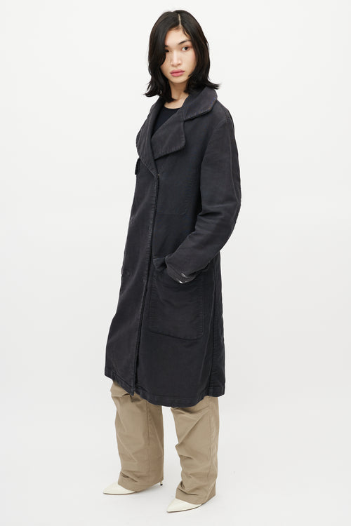 MM6 Maison Margiela Dark Grey Canvas Trench Coat