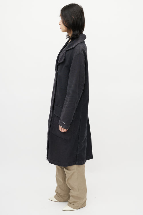 MM6 Maison Margiela Dark Grey Canvas Trench Coat