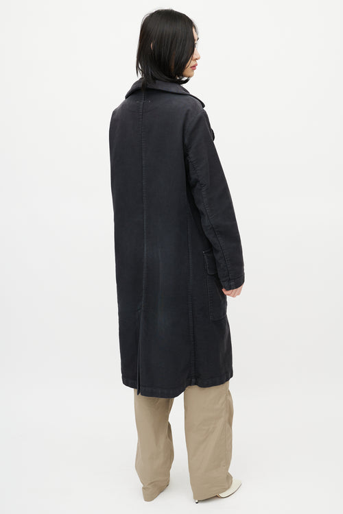 MM6 Maison Margiela Dark Grey Canvas Trench Coat