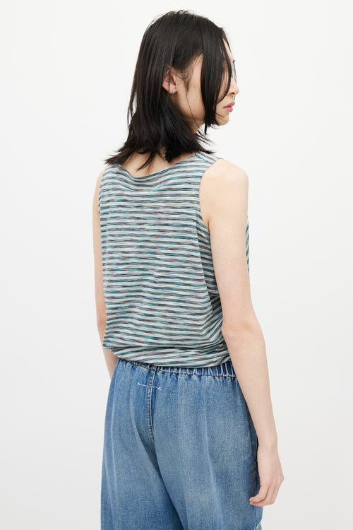 MM6 Maison Margiela Green 
Multicolour Striped Top