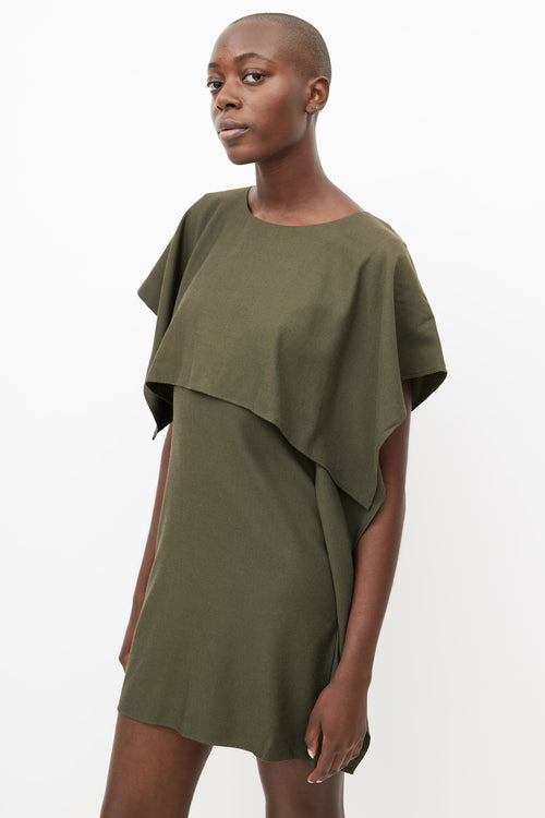 MM6 Maison Margiela Green Wool Tunic Dress