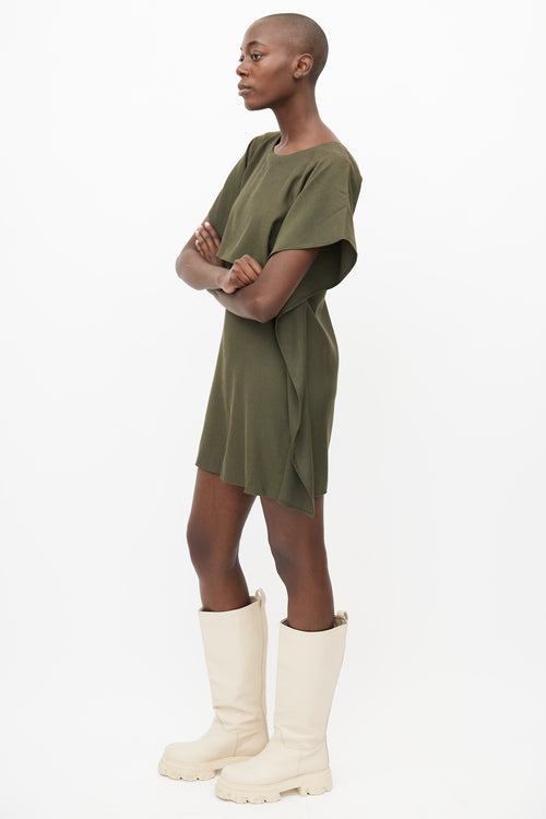 MM6 Maison Margiela Green Wool Tunic Dress