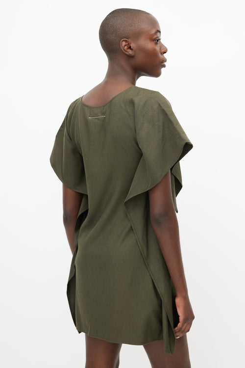 MM6 Maison Margiela Green Wool Tunic Dress