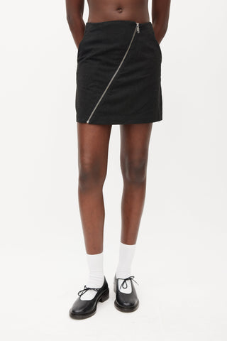 MM6 Maison Margiela Grey Asymmetrical Zip Skirt