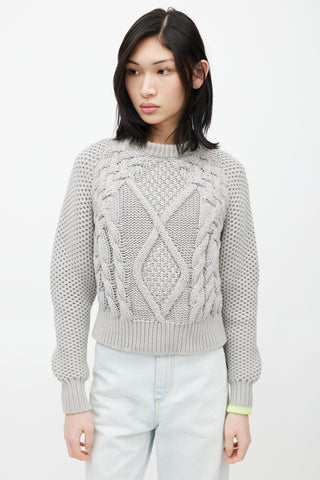 MM6 Maison Margiela Grey Cable Knit Sweater