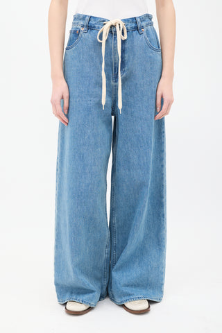 MM6 Maison Margiela Medium Wash Drawstring Jeans