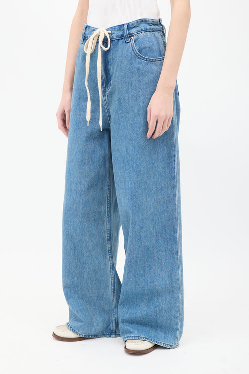 MM6 Maison Margiela Medium Wash Drawstring Jeans