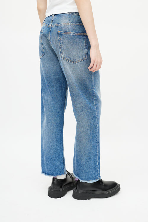 MM6 Maison Margiela Mid Wash Distressed Wide Leg Jeans