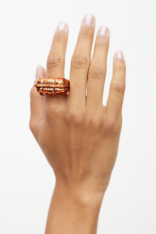 MM6 Maison Margiela Burnt Orange Puff Ring