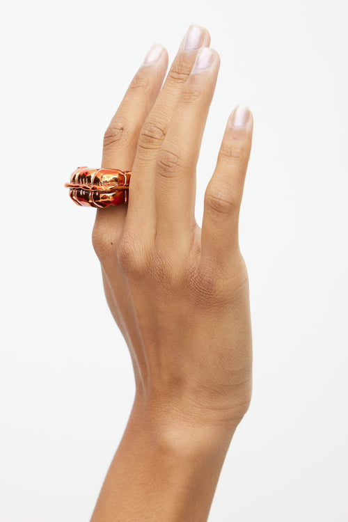 MM6 Maison Margiela Burnt Orange Puff Ring