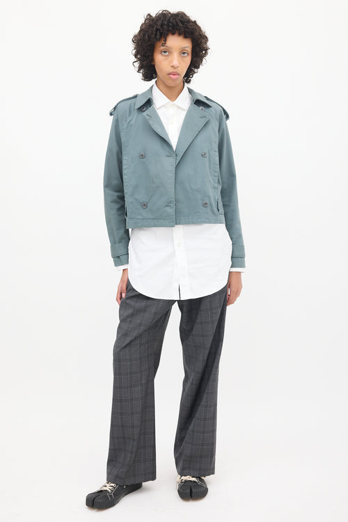 MM6 Maison Margiela Slate Grey Short Trench Jacket