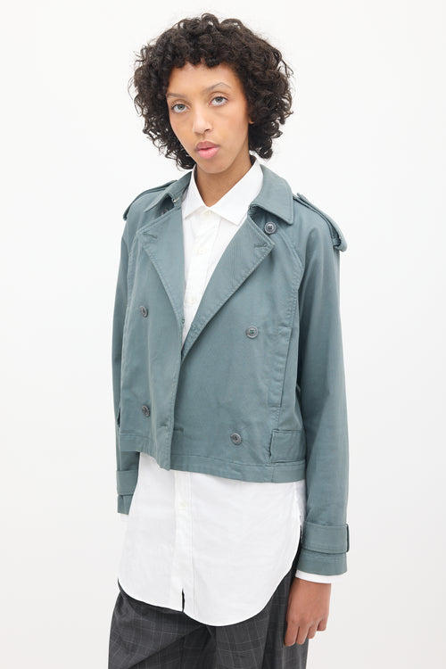 MM6 Maison Margiela Slate Grey Short Trench Jacket