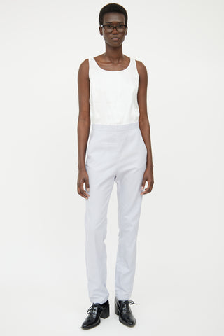 MM6 Maison Margiela White 
Blue Sleeveless Jumpsuit