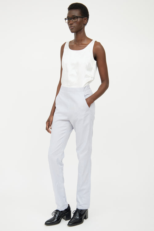 MM6 Maison Margiela White 
Blue Sleeveless Jumpsuit