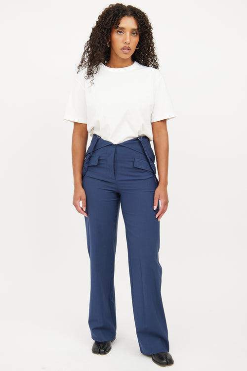 Maison Margiela Blue Suspender Pants