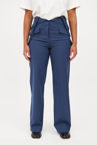 Maison Margiela Blue Suspender Pants