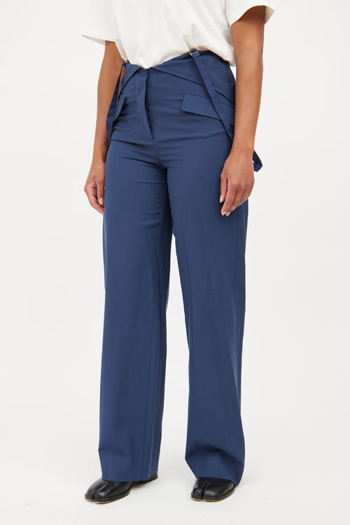 Maison Margiela Blue Suspender Pants