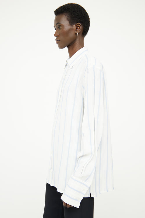 MM6 Maison Margiela White 
Blue Stripe Shirt