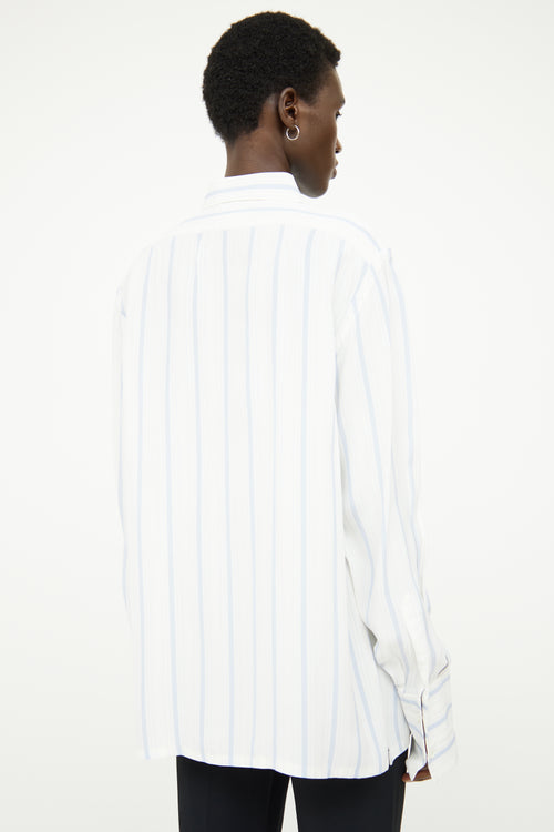 MM6 Maison Margiela White 
Blue Stripe Shirt