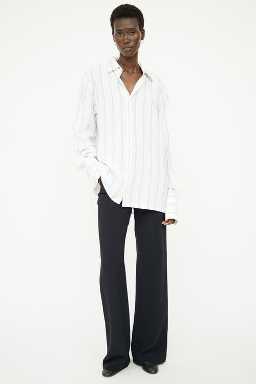 MM6 Maison Margiela White 
Blue Stripe Shirt