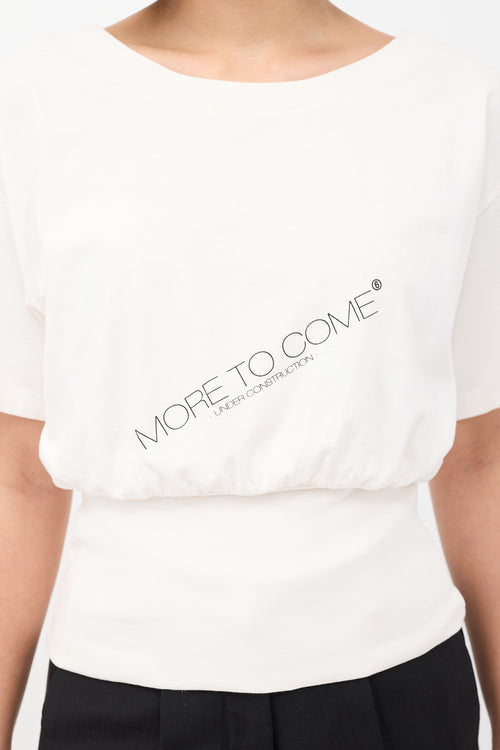 MM6 Maison Margiela Cream Cotton More To Come T-Shirt