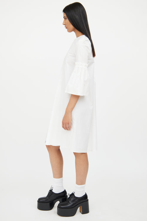 MM6 Maison Margiela White Cotton Poplin Dress