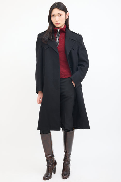 MM6 Maison Margiela Black Wool Trench Coat