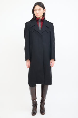 MM6 Maison Margiela Black Wool Trench Coat