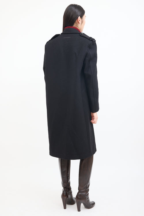 MM6 Maison Margiela Black Wool Trench Coat