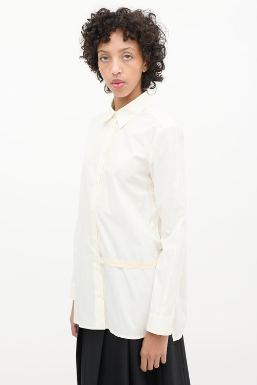 MM6 Maison Margiela White Poplin Wrap Shirt