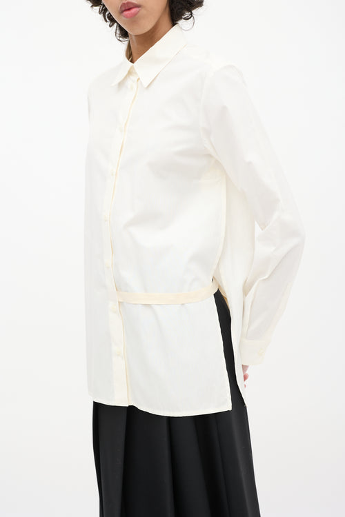 MM6 Maison Margiela White Poplin Wrap Shirt