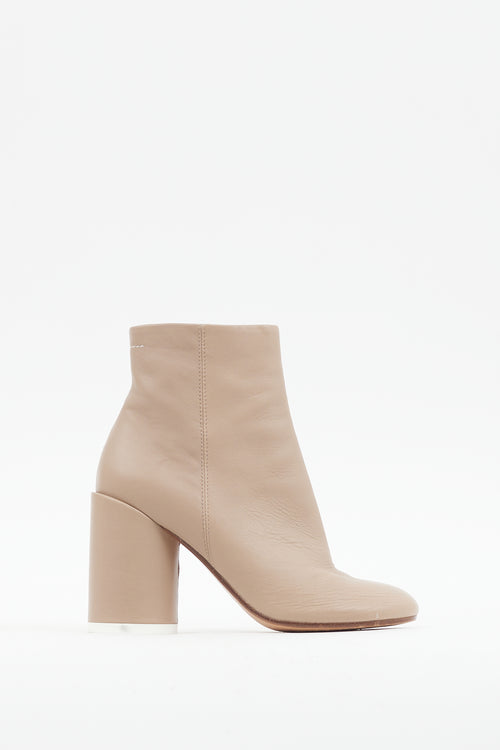 MM6 Maison Margiela Beige Cylinder Heel Boot