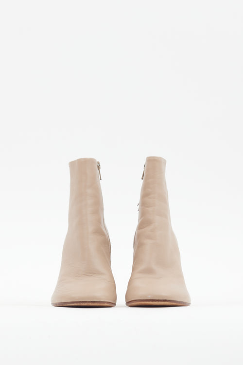 MM6 Maison Margiela Beige Cylinder Heel Boot