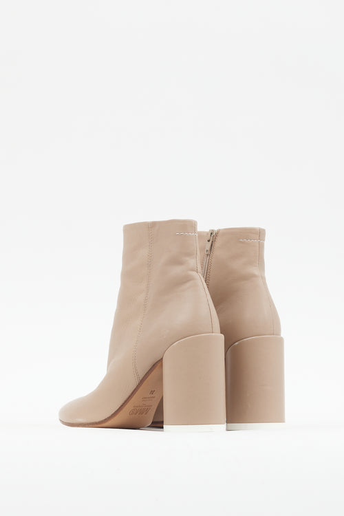 MM6 Maison Margiela Beige Cylinder Heel Boot