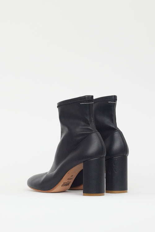 MM6 Maison Margiela Black Leather Sock Boot