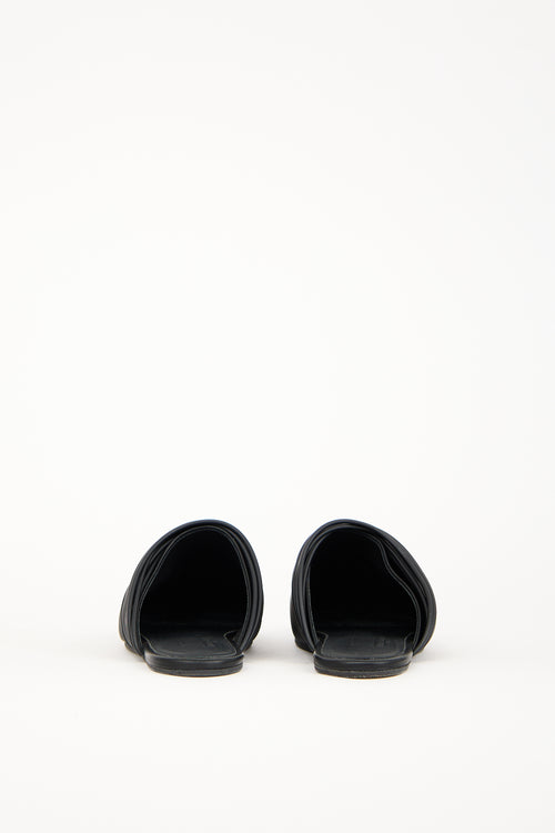 MM6 Maison Margiela Black Leather Strappy Panel Mule