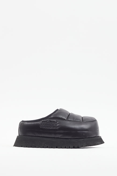 MM6 Maison Margiela Black Padded Platform Slipper