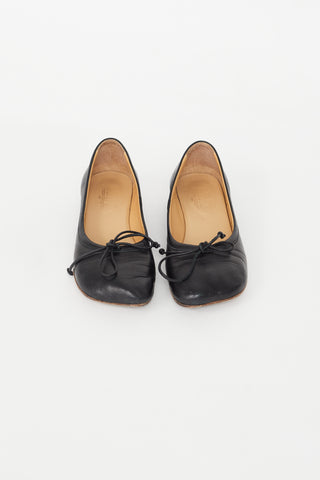 MM6 Maison Margiela Black Leather Anatomical Ballet Flat