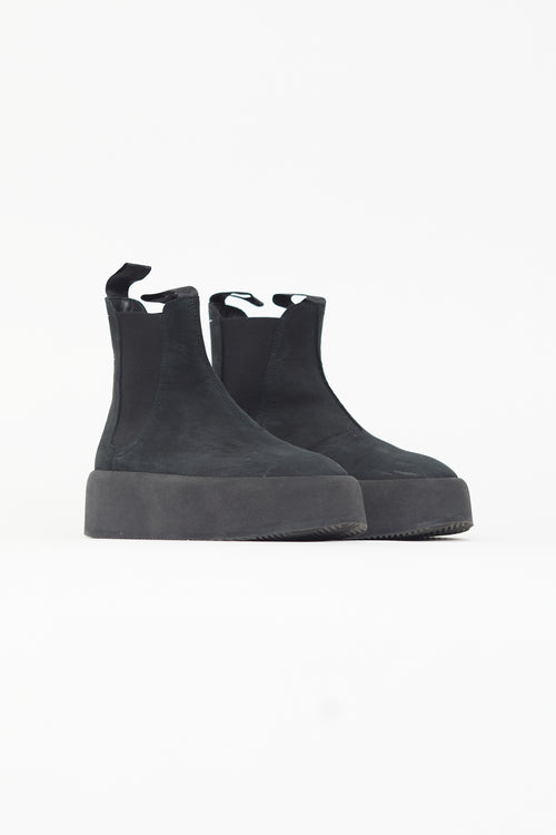 MM6 Maison Margiela Black Suede Chelsea Ankle Boot