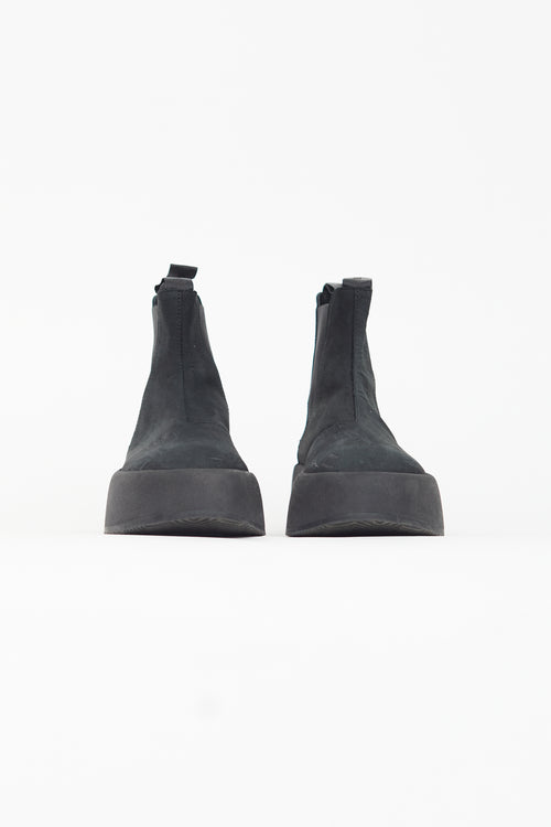 MM6 Maison Margiela Black Suede Chelsea Ankle Boot