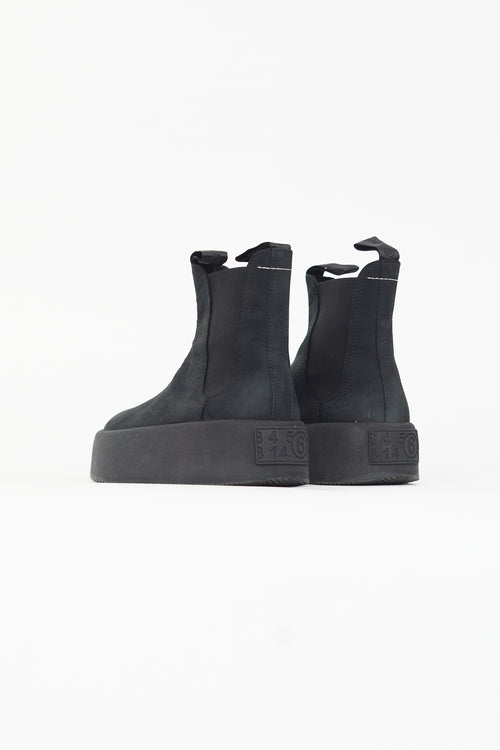 MM6 Maison Margiela Black Suede Chelsea Ankle Boot