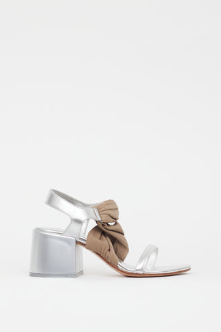 MM6 Maison Margiela Silver 
Beige Metallic Sandal