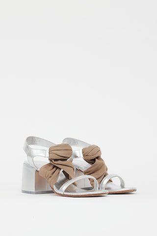 MM6 Maison Margiela Silver 
Beige Metallic Sandal