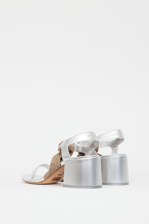 MM6 Maison Margiela Silver 
Beige Metallic Sandal