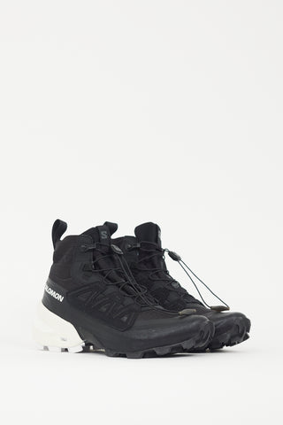 MM6 Maison Margiela X Salomon Black 
White Cross High Sneaker