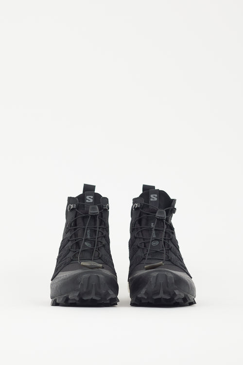 MM6 Maison Margiela X Salomon Black 
White Cross High Sneaker