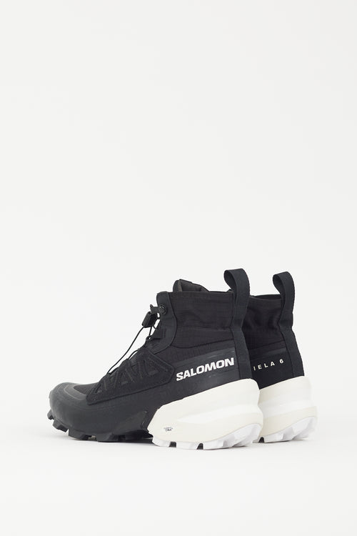 MM6 Maison Margiela X Salomon Black 
White Cross High Sneaker